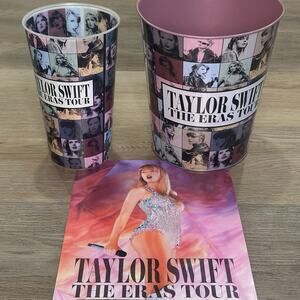 Taylor Swift Eras Tour AMC Popcorn Bucket & Cup & Poster Limited Edition NEW